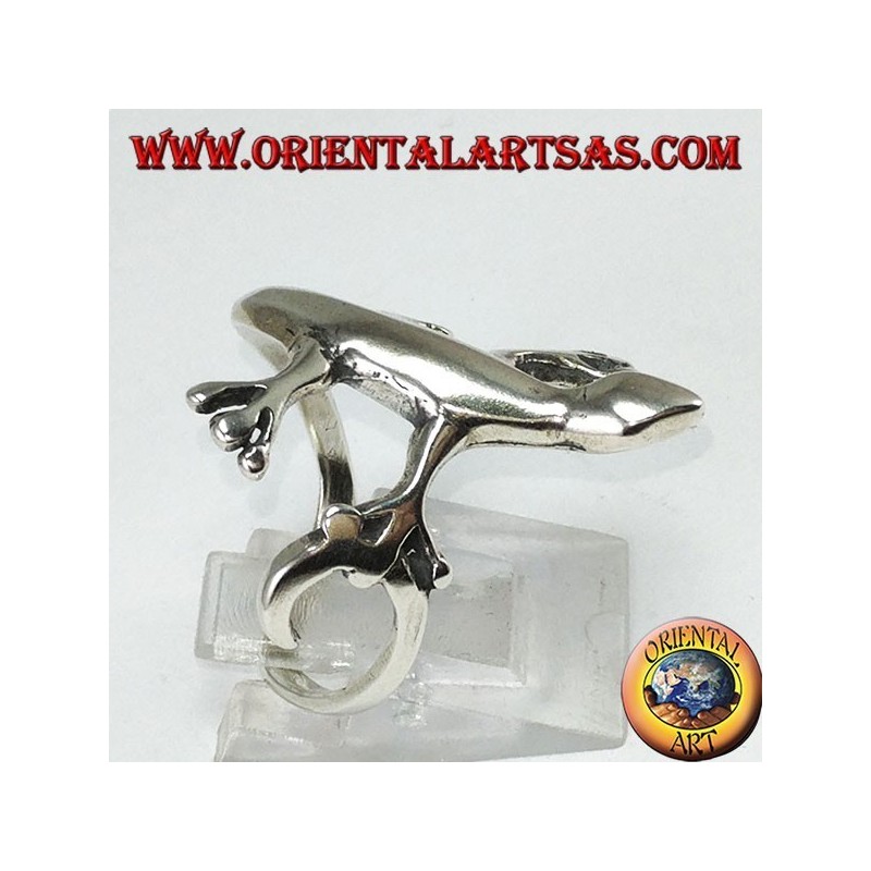 Gecko anneau de gecko en argent