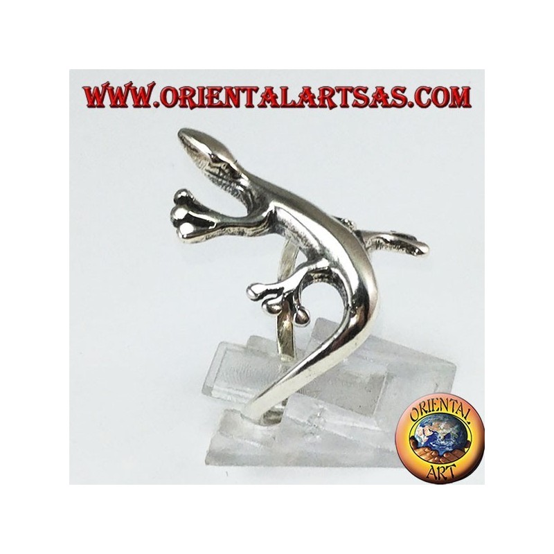 Gecko anneau de gecko en argent