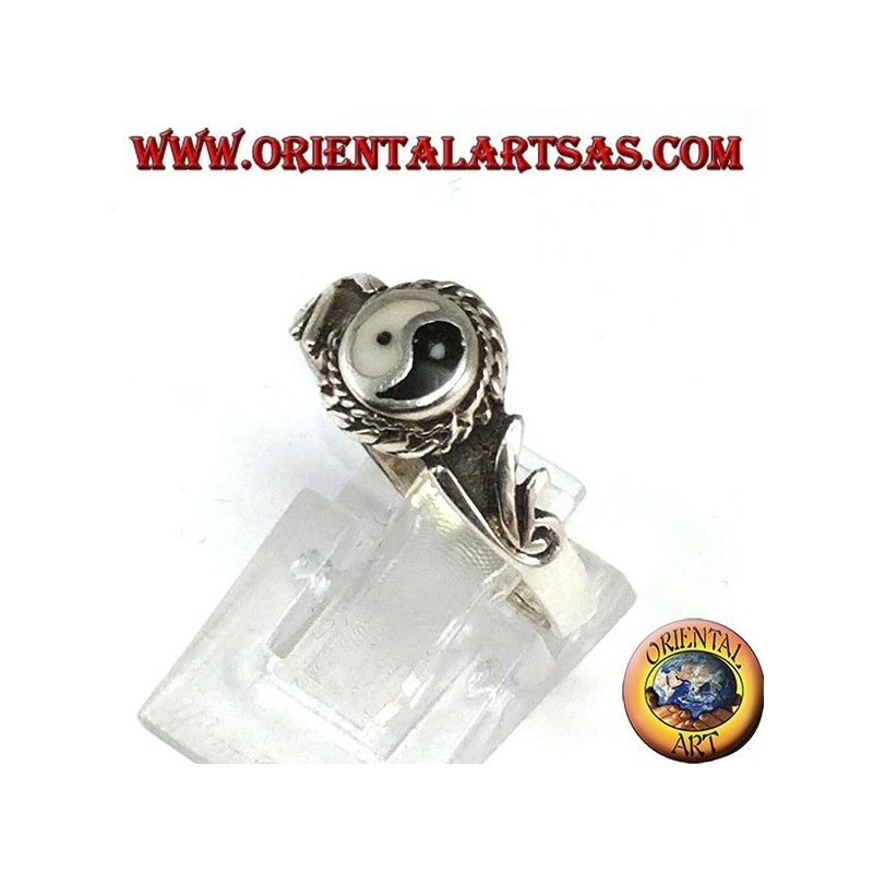 Tao yin-yang silver ring (Small)