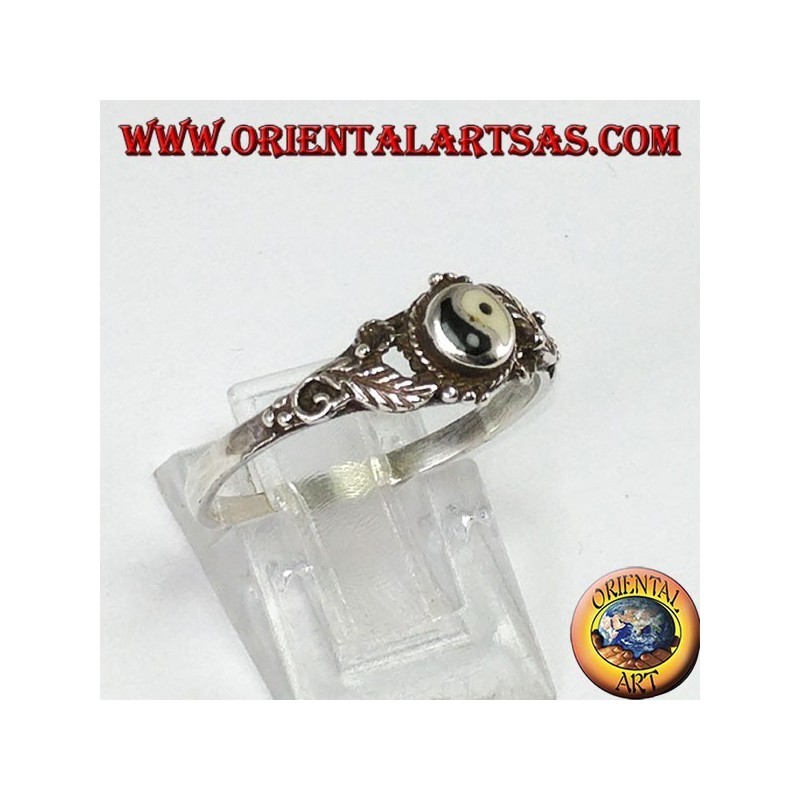 Anello in argento yin yang Tao (Piccolo) con pallini
