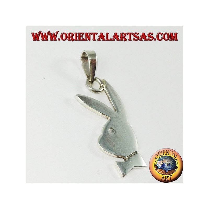 Pendentif en forme de lapin playboy en argent (petit)