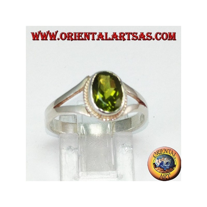 Silberring mit natürlichem Peridot (klein)