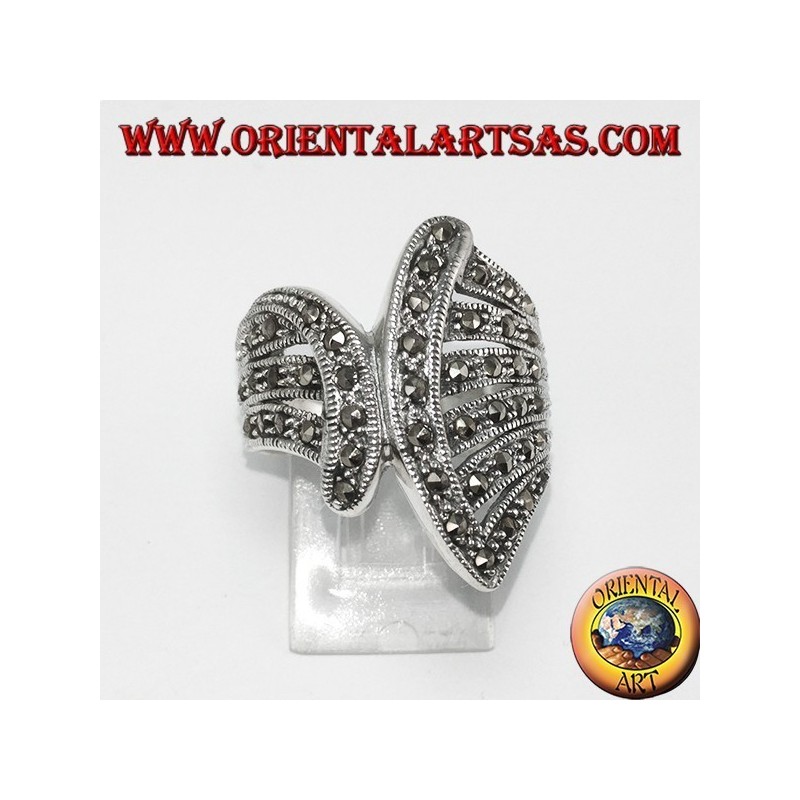 Anello in argento con marcasite (a ventaglio )