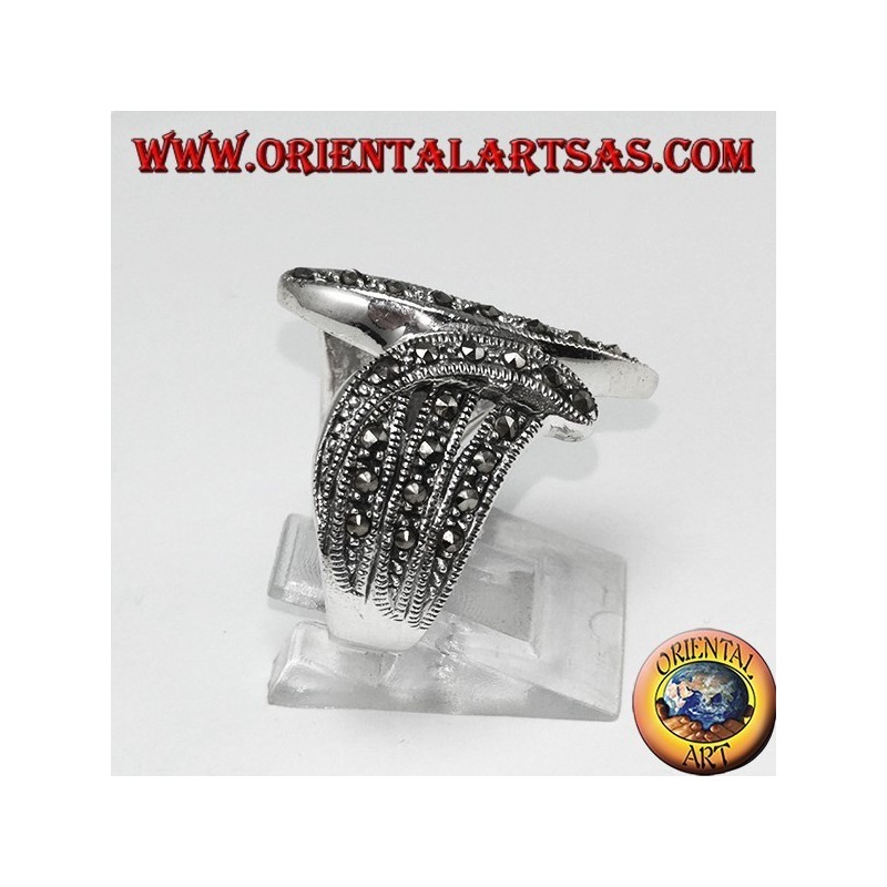 Anello in argento con marcasite (a ventaglio )