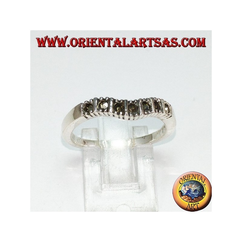 Silberring mit Markasit (V-Band)