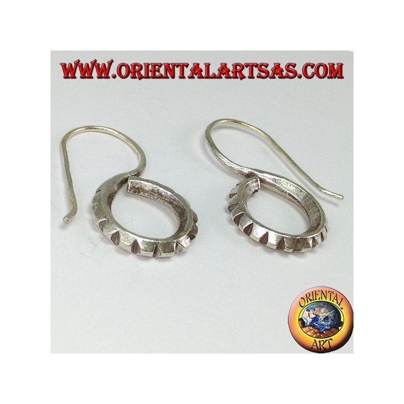 Boucles d'oreilles en argent sculpté à la main S tribal Karen
