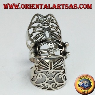 Mittelalterlicher perforierter Ring in Silber