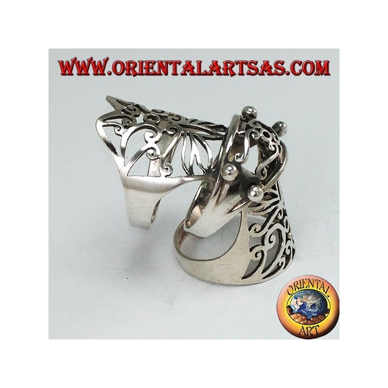 Mittelalterlicher perforierter Ring in Silber