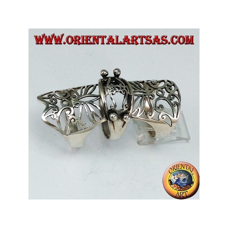 Mittelalterlicher perforierter Ring in Silber