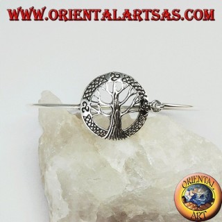 Pulsera rígida en plata 925 con árbol de la vida y trisquel