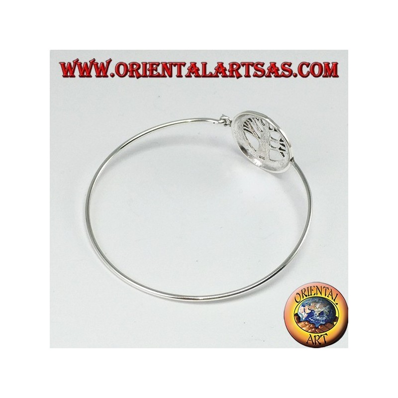 Pulsera rígida en plata 925 con árbol de la vida y trisquel