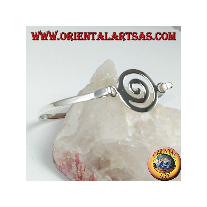 Bracelet rigide en argent 925 avec spirale