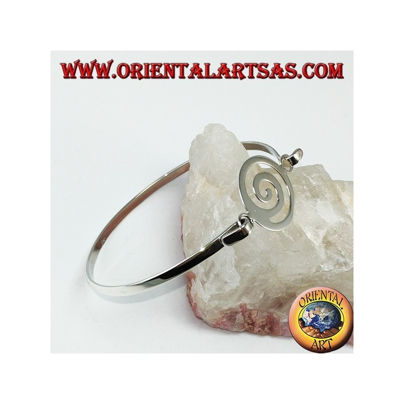 Pulsera rígida en plata 925 con espiral
