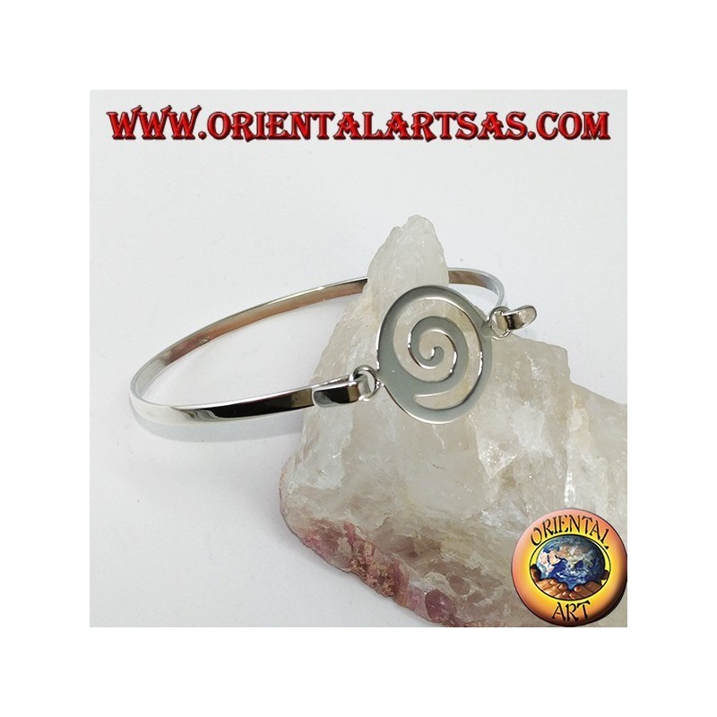 Rigid bracelet in 925 silver with spiral