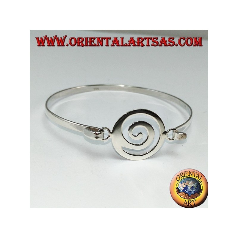 Bracciale rigido in argento 925 con spirale