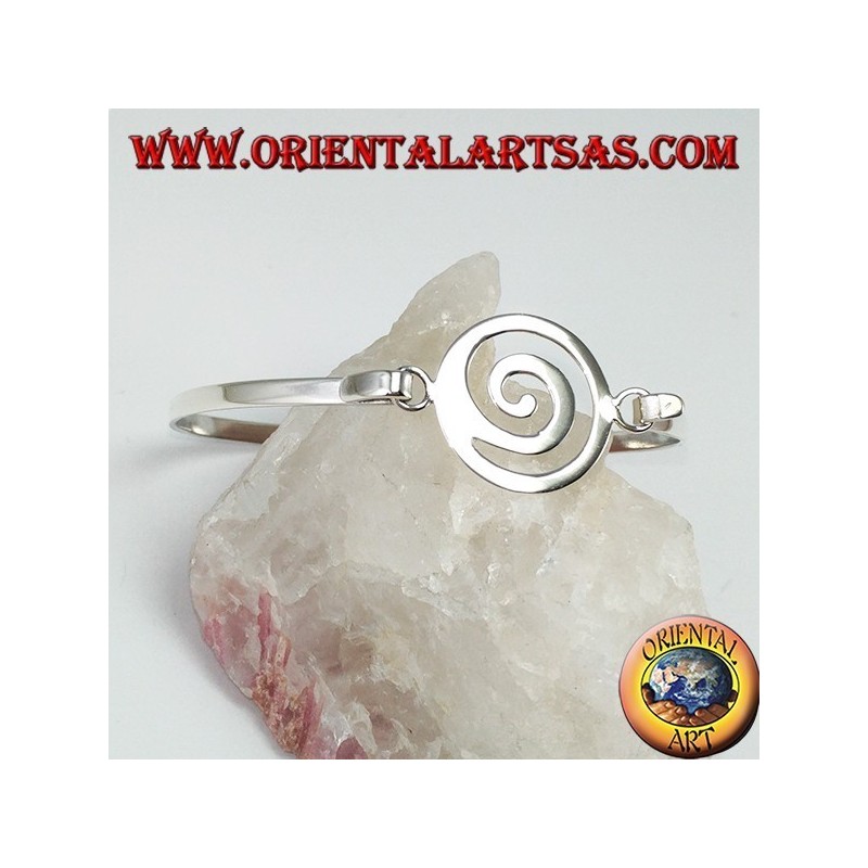 Bracciale rigido in argento 925 con spirale