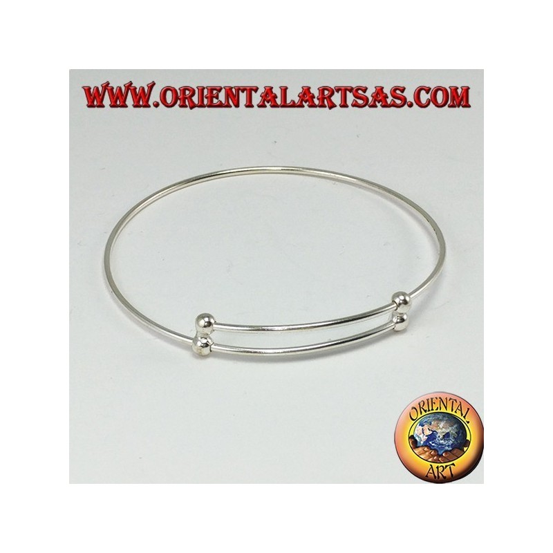 Starre Armband in 925 Silber, um Anhänger hinzuzufügen