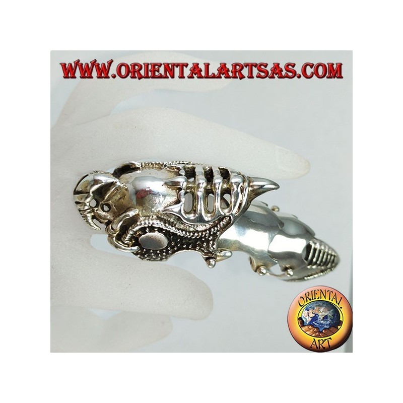 Bague armure médiévale argent massif