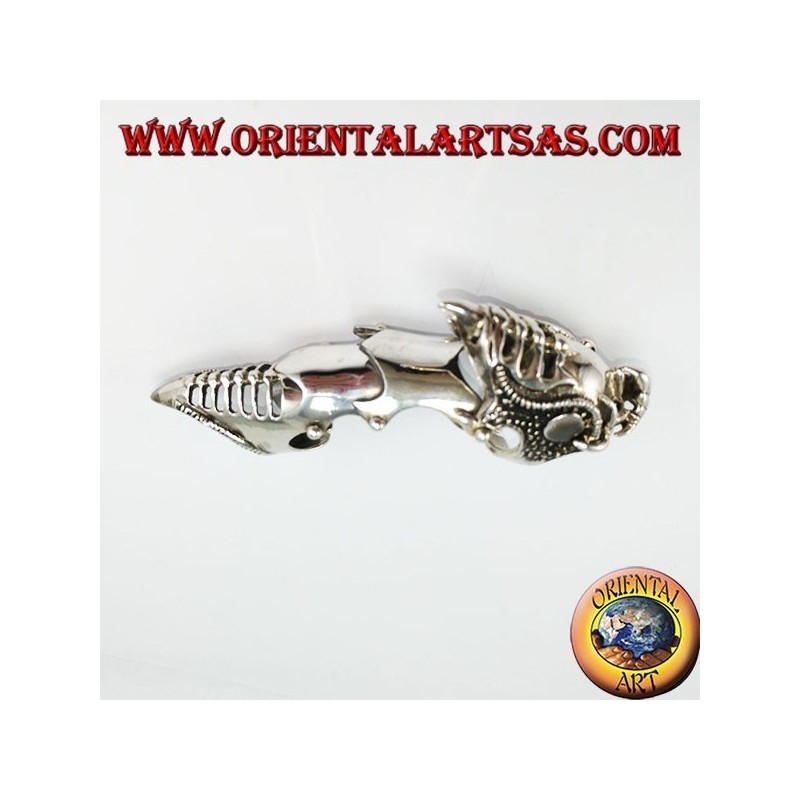 Medieval armor ring solid silver