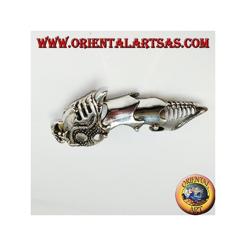 Bague armure médiévale argent massif