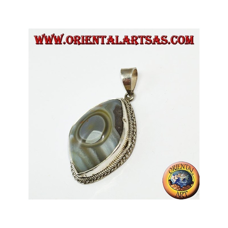 pendentif en argent, Oeil de Shiva