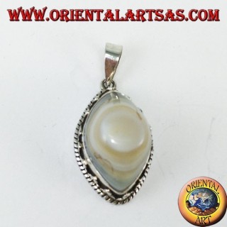 Pendentif oeil de Shiva avec un haut réglage d'argent