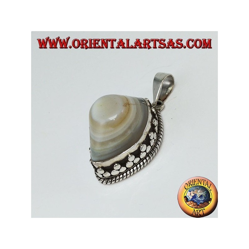 Pendentif oeil de Shiva avec un haut réglage d'argent