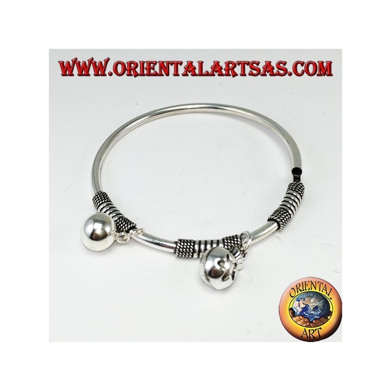 Starre Runde Armband mit Anhängern in 925 Silber