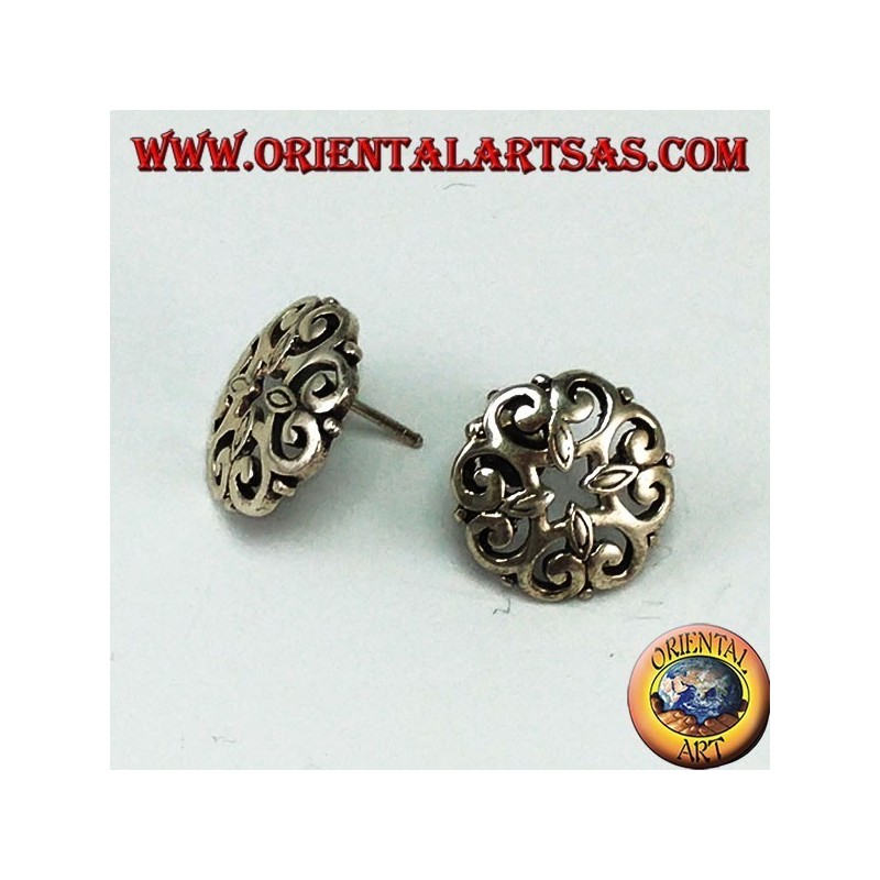 Orecchini da lobo in argento 925 traforato stile barocco