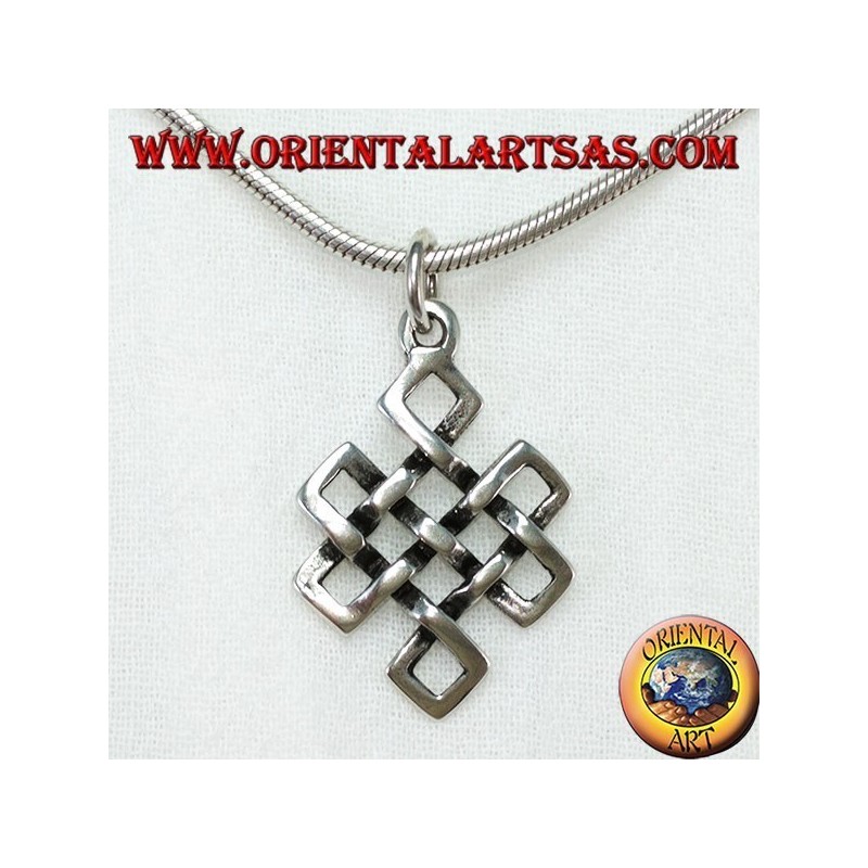 Silver pendant Shrivatsa auspicious symbol