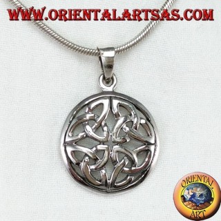 Silver pendant, Duleek knot Celtic symbol (large)