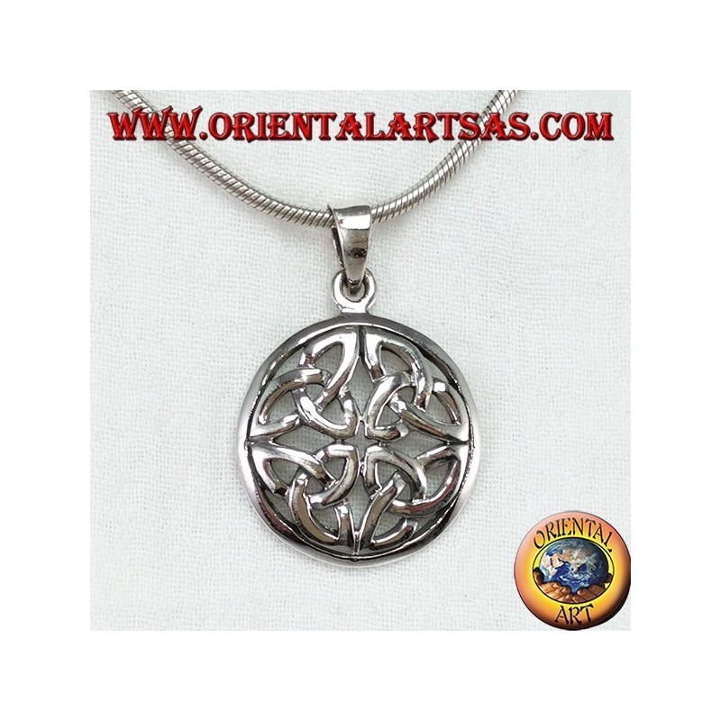 Silver pendant, Duleek knot Celtic symbol (large)