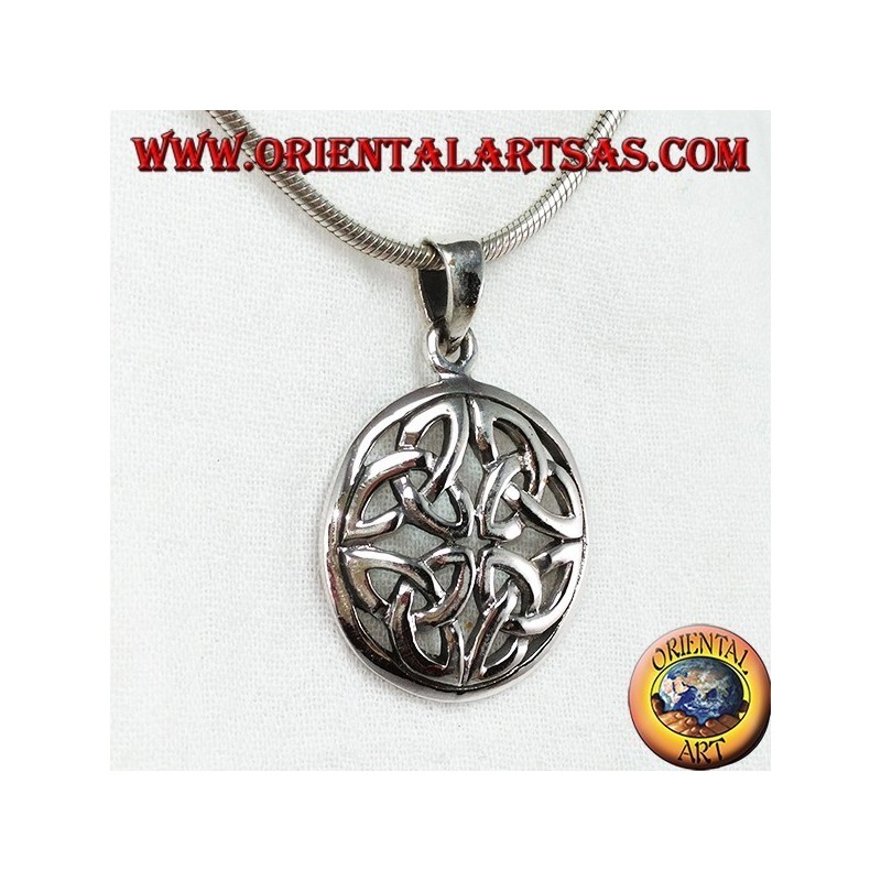 Silver pendant, Duleek knot Celtic symbol (large)
