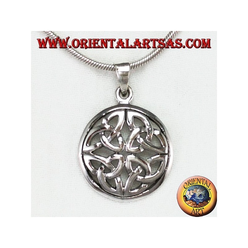 Silver pendant, Duleek knot Celtic symbol (large)