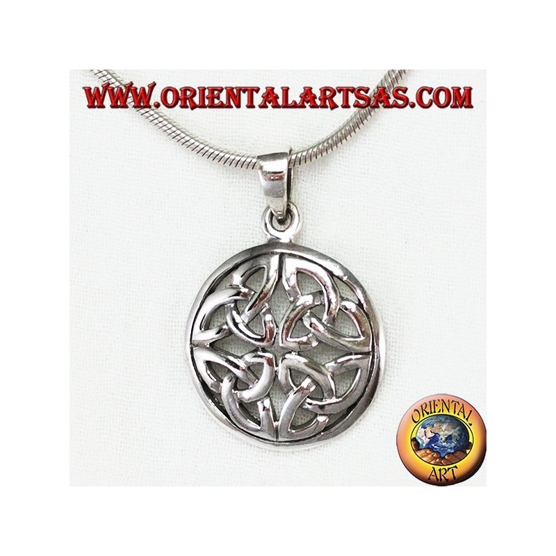 Pendentif en argent, noeud Duleek Symbole celtique (grand)