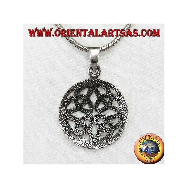 Silberanhänger, Duleek-Knoten Keltisches Symbol (groß)