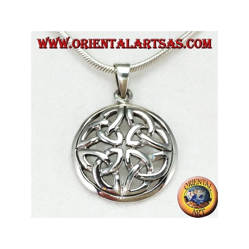Silver pendant, Duleek knot Celtic symbol (large)