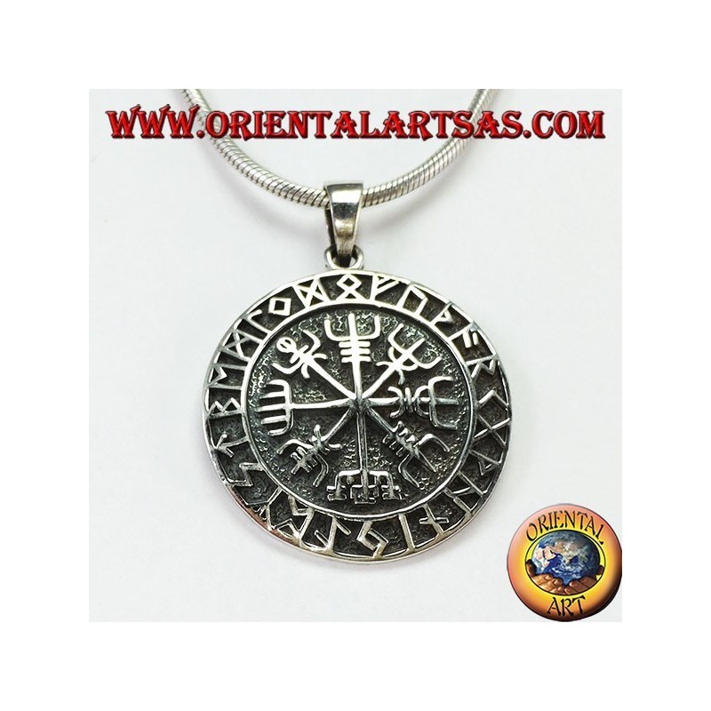 Ciondolo Argento Vegvisir e Aegishjalmur Grande | Gioielli Vichinghi
