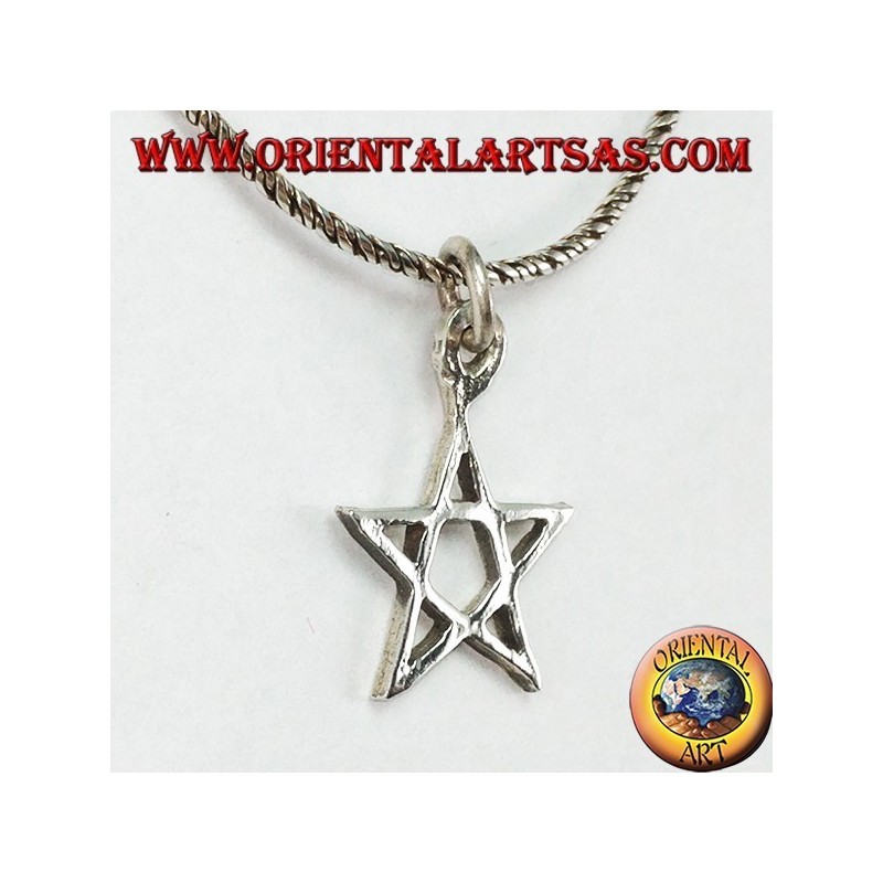 Pendentif en argent pentacle (étoile) petit