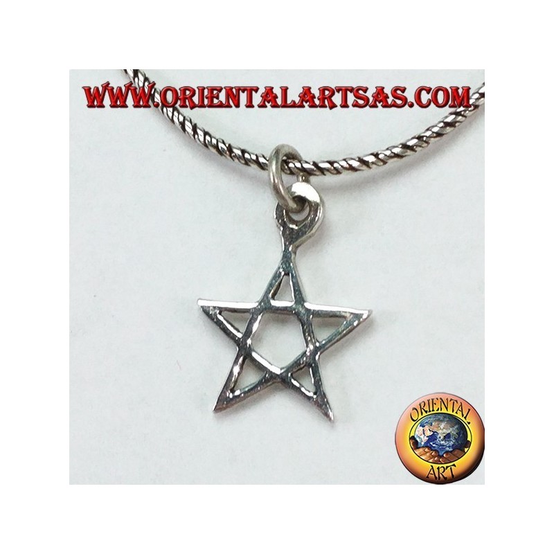 Silver pendant in pentacle (star) small
