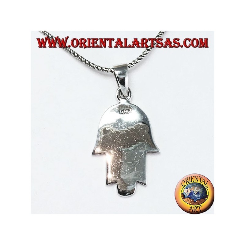 Pendentif en argent à la main de Fatima Hamsa ou Khamsa avec l'étoile de David