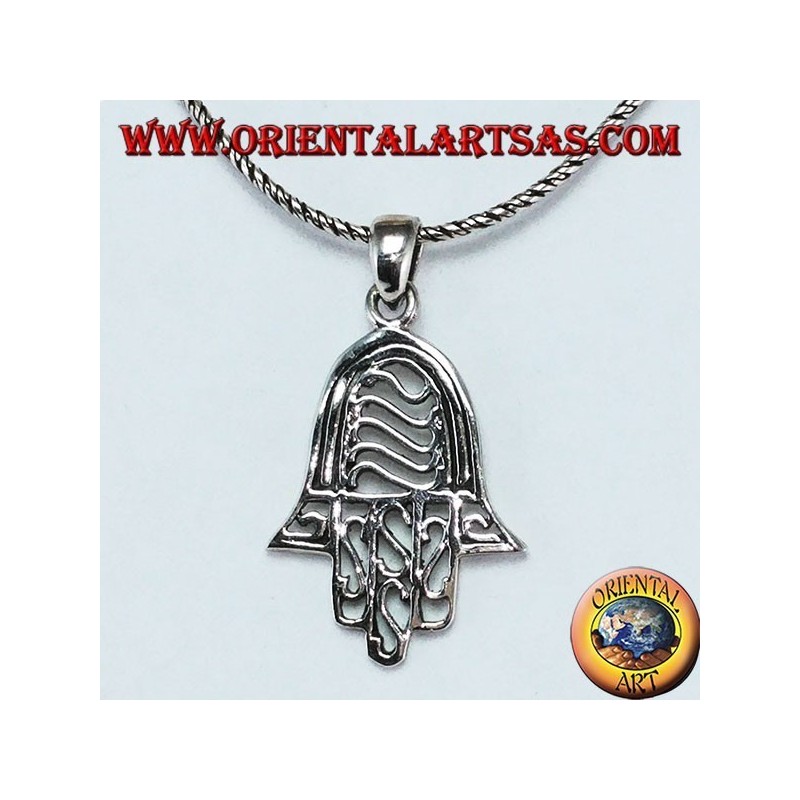 Pendentif main de Fatima main de Miriam Hamsa percé en argent