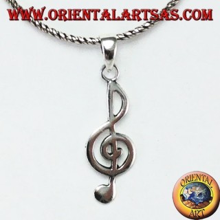 Pendentif en argent Clef de sol ou clé de sol