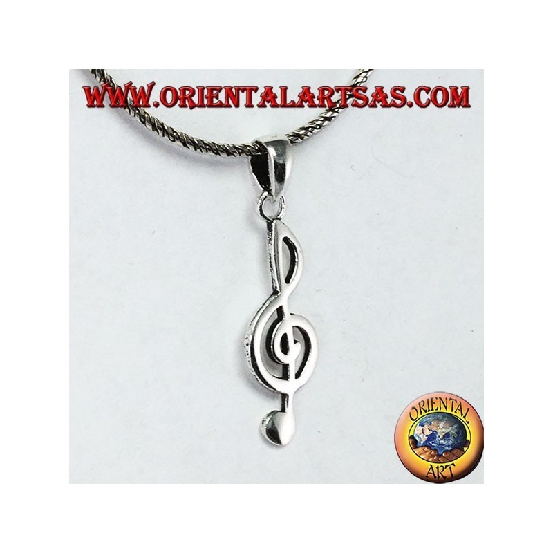 Silver pendant Treble clef or treble clef