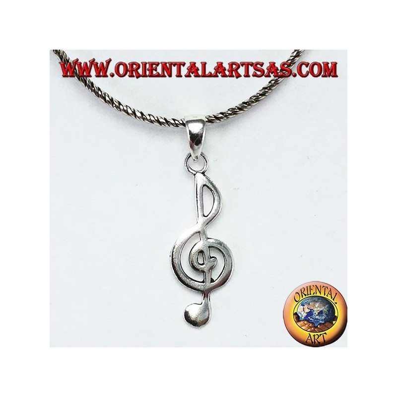 Pendentif en argent Clef de sol ou clé de sol