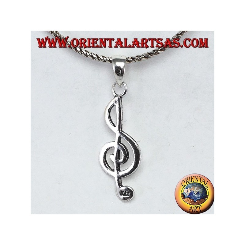 Ciondolo in argento Chiave di violino o chiave del sol