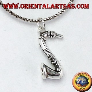 Ciondolo sax sassofono  in argento 925 