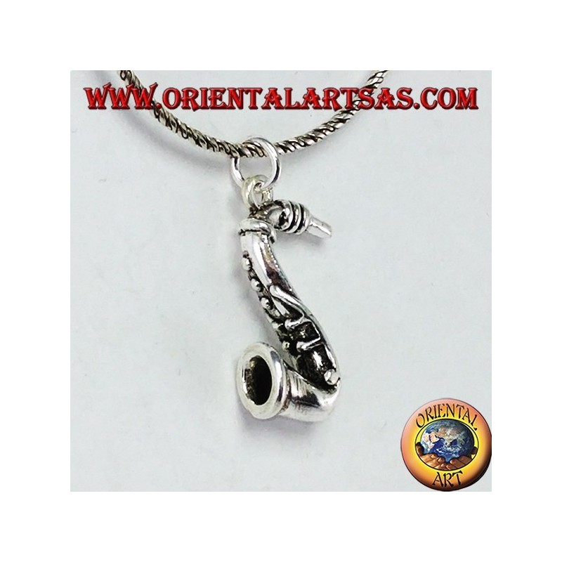 Saxophone sax pendant in 925 silver