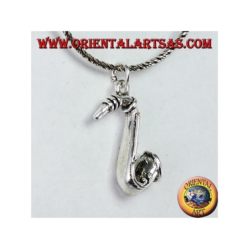 Pendentif représentant un saxophone saxophone en argent 925