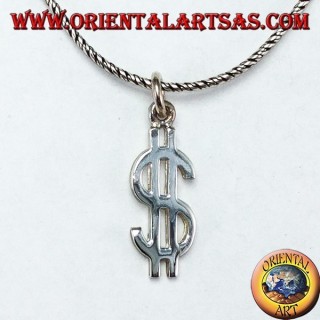 SilbernerPendentif en argent représentant le symbole du dollar